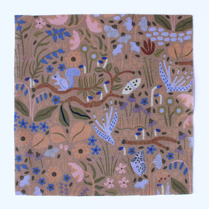 Wildwood Garden Cotton Linen Fabric Tan