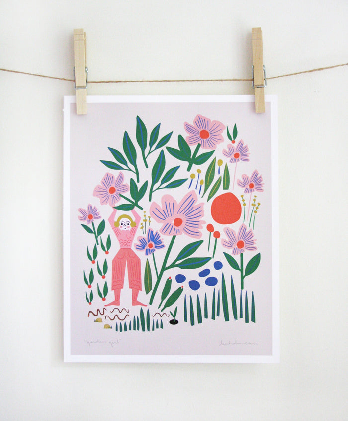 Garden Girl Print vendor-unknown