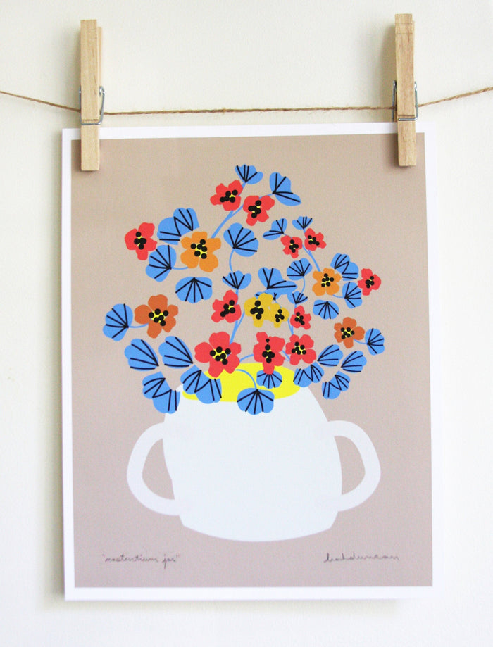 Nasturtium Jar Print vendor-unknown