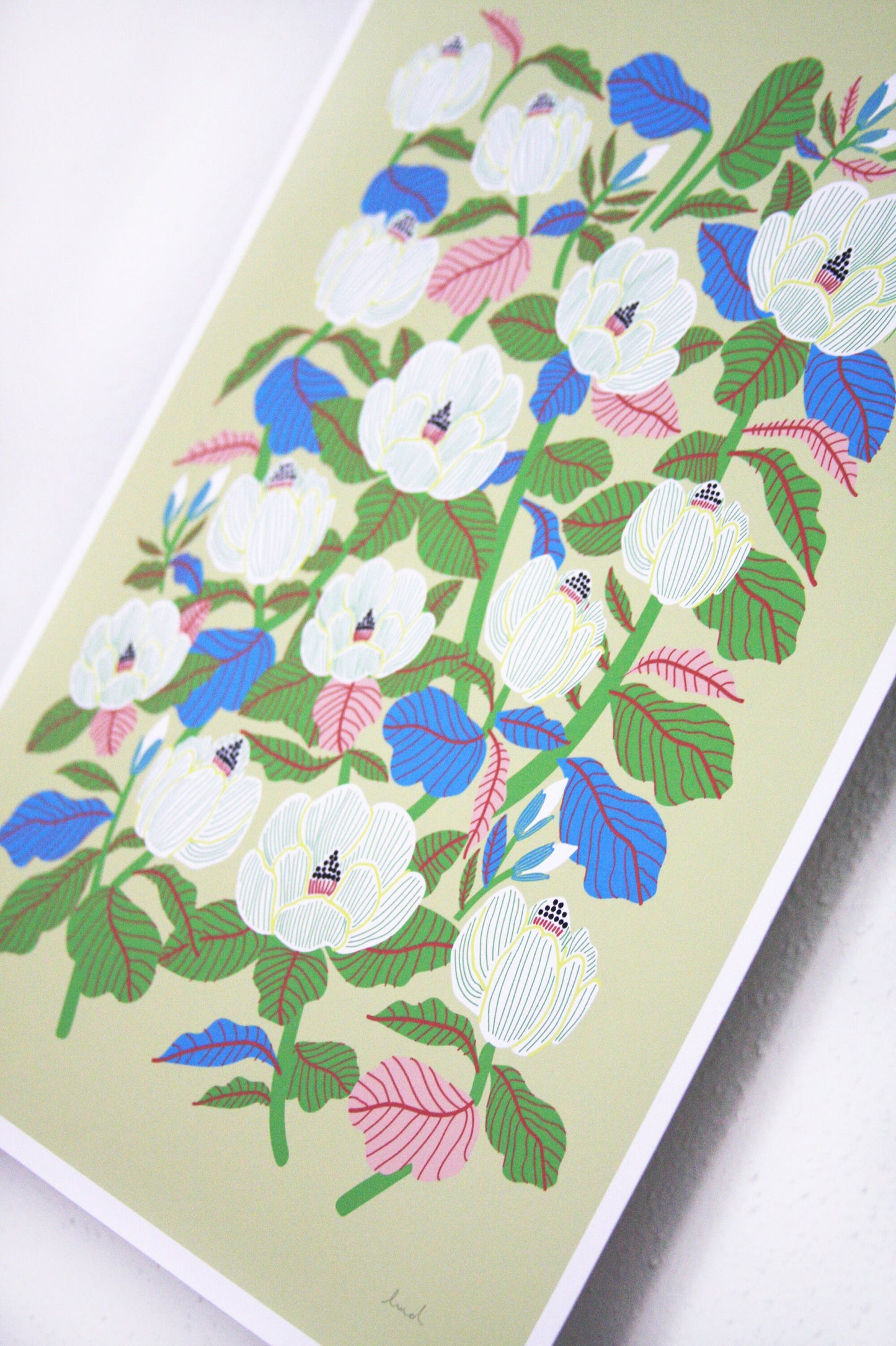 Magnolia Print Chartreuse