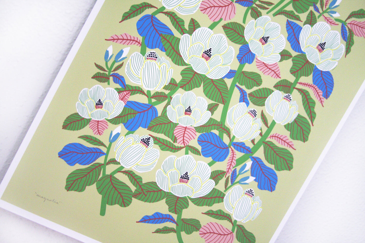 Magnolia Print Chartreuse